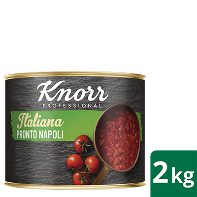 KNORR Italiana Pronto Napoli Gluten Free 2kg - Harvested from Italian fields to cans in under 24 hours, this lightly seasoned sauce is versatile and easy to customise.