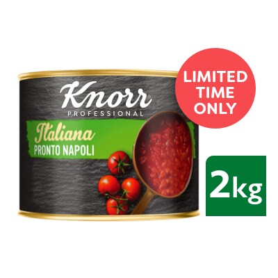 KNORR Italiana Pronto Napoli GF 2 kg - Harvested from Italian fields to cans in under 24 hours, this lightly seasoned sauce is versatile and easy to customise.