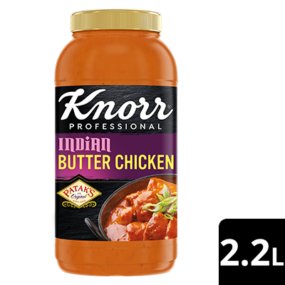 KNORR Patak's Butter Chicken Sauce 2.2L - KNORR Patak's Butter Chicken Sauce offers a mild, delicious curry that residents will love.