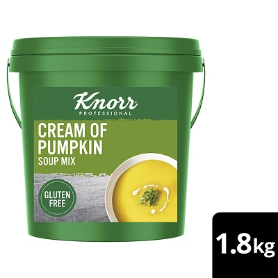 KNORR Professional Cream of Pumpkin Soup Mix Gluten Free 1.8kg - This KNORR Professional Cream of Pumpkin Gluten Free soup mix is quick & easy to use, has no added MSG and delivers an authentic homestyle taste.
