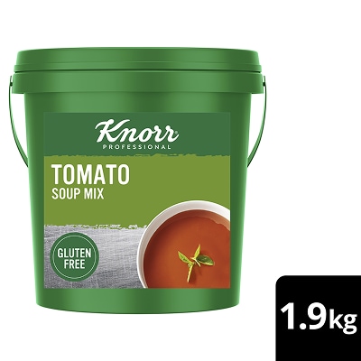 KNORR Professional Tomato Soup Mix Gluten Free 1.9kg - This KNORR Professional Tomato Gluten Free soup mix is quick & easy to use, has no added MSG and delivers an authentic homestyle taste.