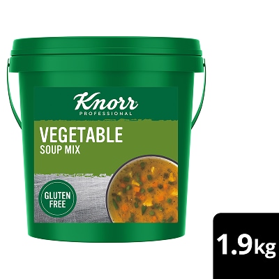 KNORR Professional Vegetable Soup Mix Gluten Free 1.9kg - This KNORR Professional Vegetable Gluten Free soup mix is quick & easy to use, has no added MSG and delivers an authentic homestyle taste.