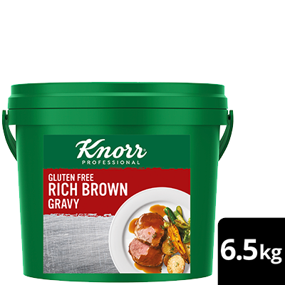 KNORR Rich Brown Gravy Gluten Free 6.5kg - Gluten-free and vegetarian, this trusted versatile gravy with goes well with everything from steaks, pies and casseroles.