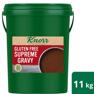 KNORR Supreme Gravy Gluten Free 11kg - Rich and versatile taste, Short nothing to hide ingredients list, and ticks multiple boxes for dietary demands.