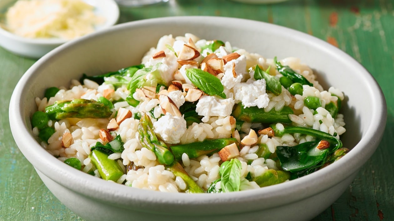 Asparagus, Pea, Spinach and Feta Risotto – Recipe