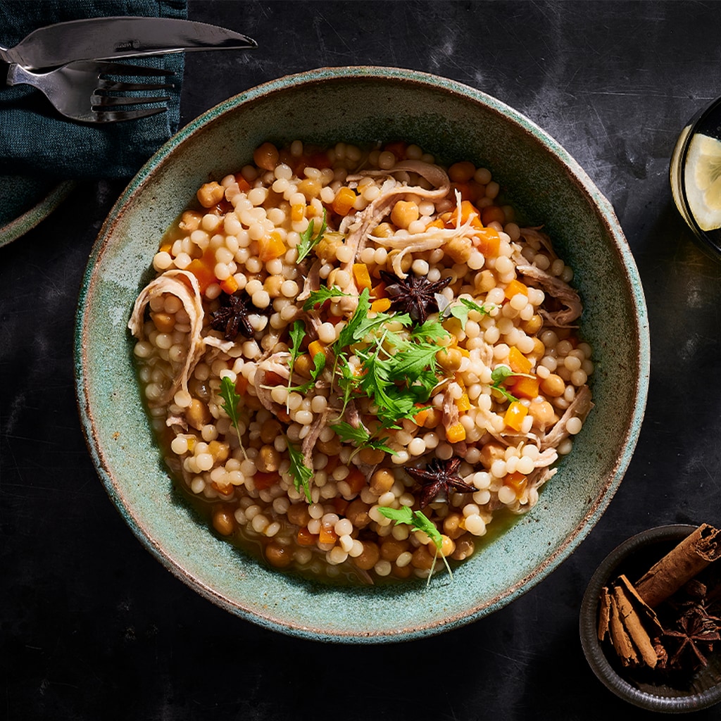 Chicken Moghrabieh Risotto Chicken Moghrabieh Risotto