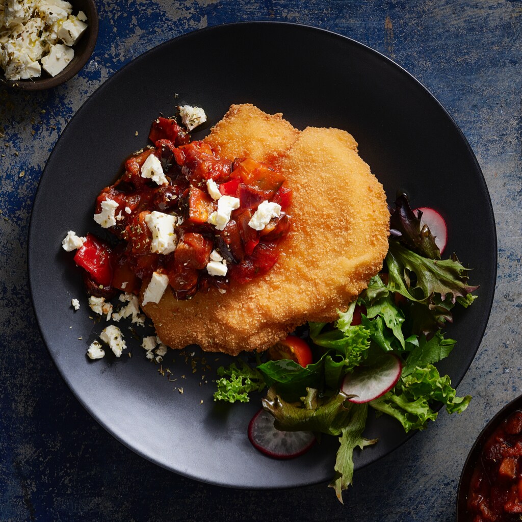 Greek Loaded Schnitzel Greek Loaded Schnitzel