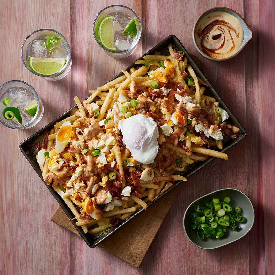 Loaded Fries Eggs Benedict Style Loaded Fries Eggs Benedict Style
