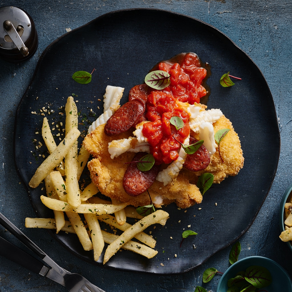 Surf and Turf Chicken Schnitzel