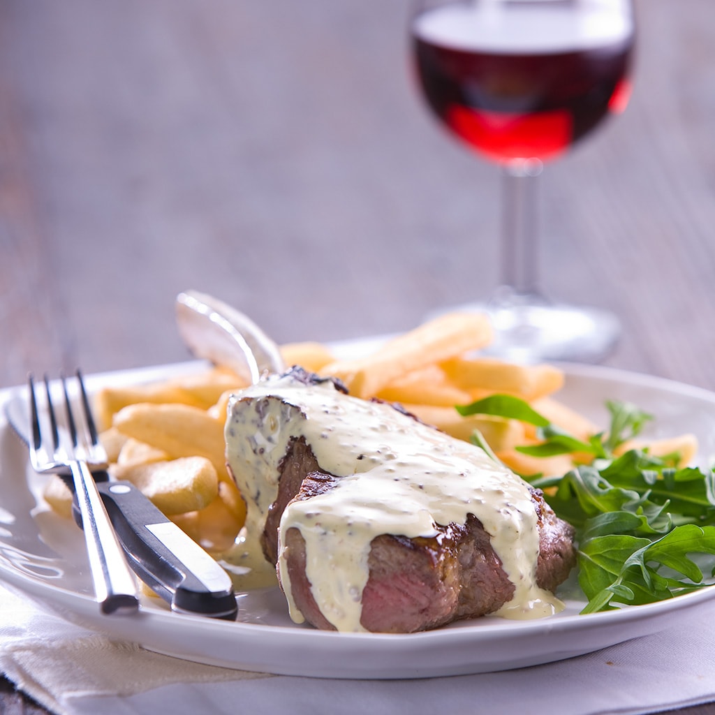 Char Grilled Angus Rib Eye with Bistro Chips and Bearnaise