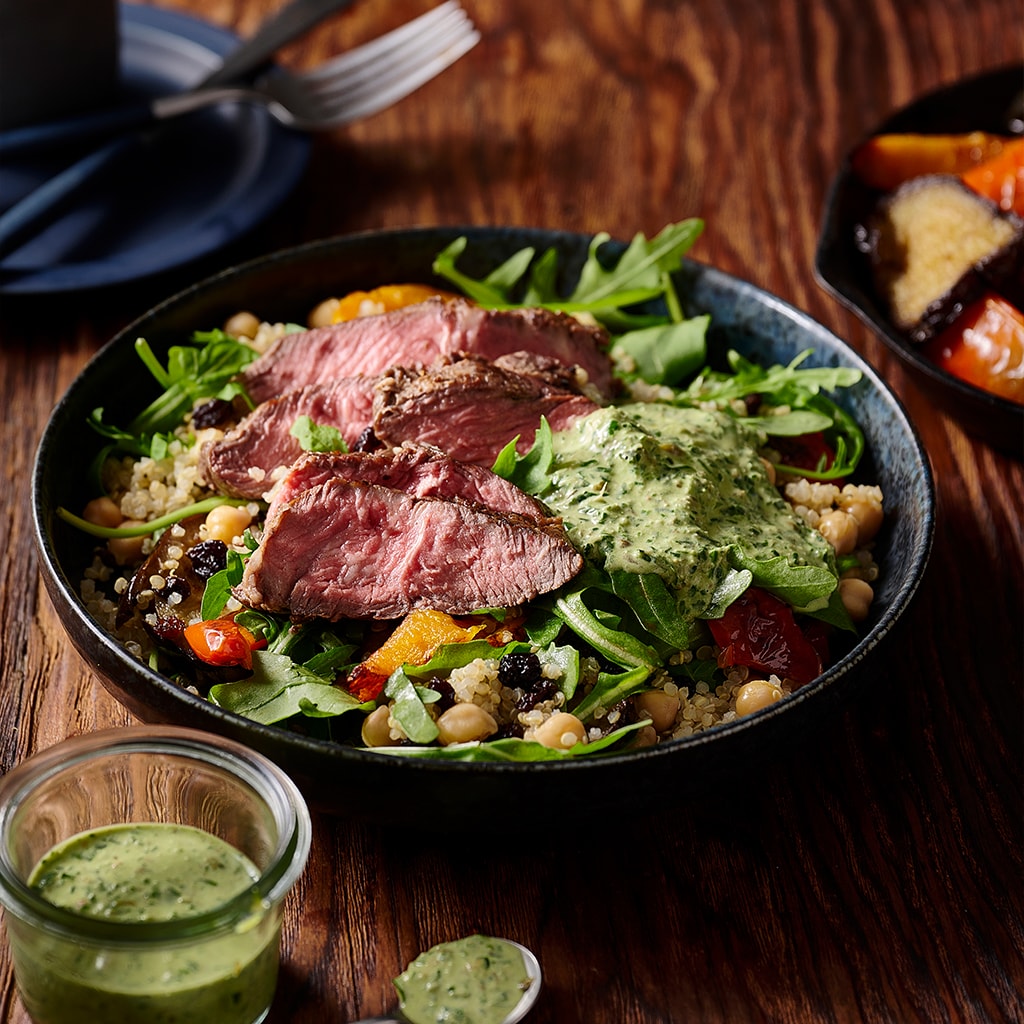 Rump Steak Quinoa and Chickpea Salad