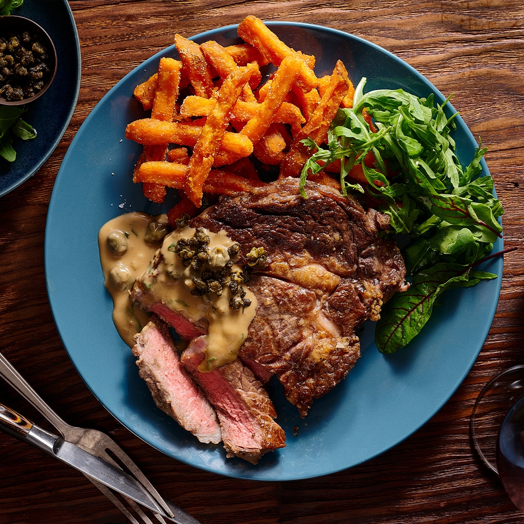 Scotch Fillet with Creamy Caper Gravy Scotch Fillet with Creamy Caper Gravy