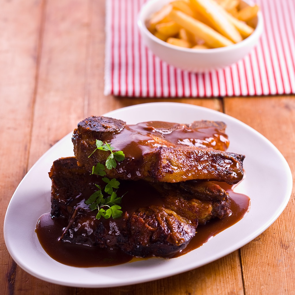 Spiced Beef Ribs with Bourbon Sauce