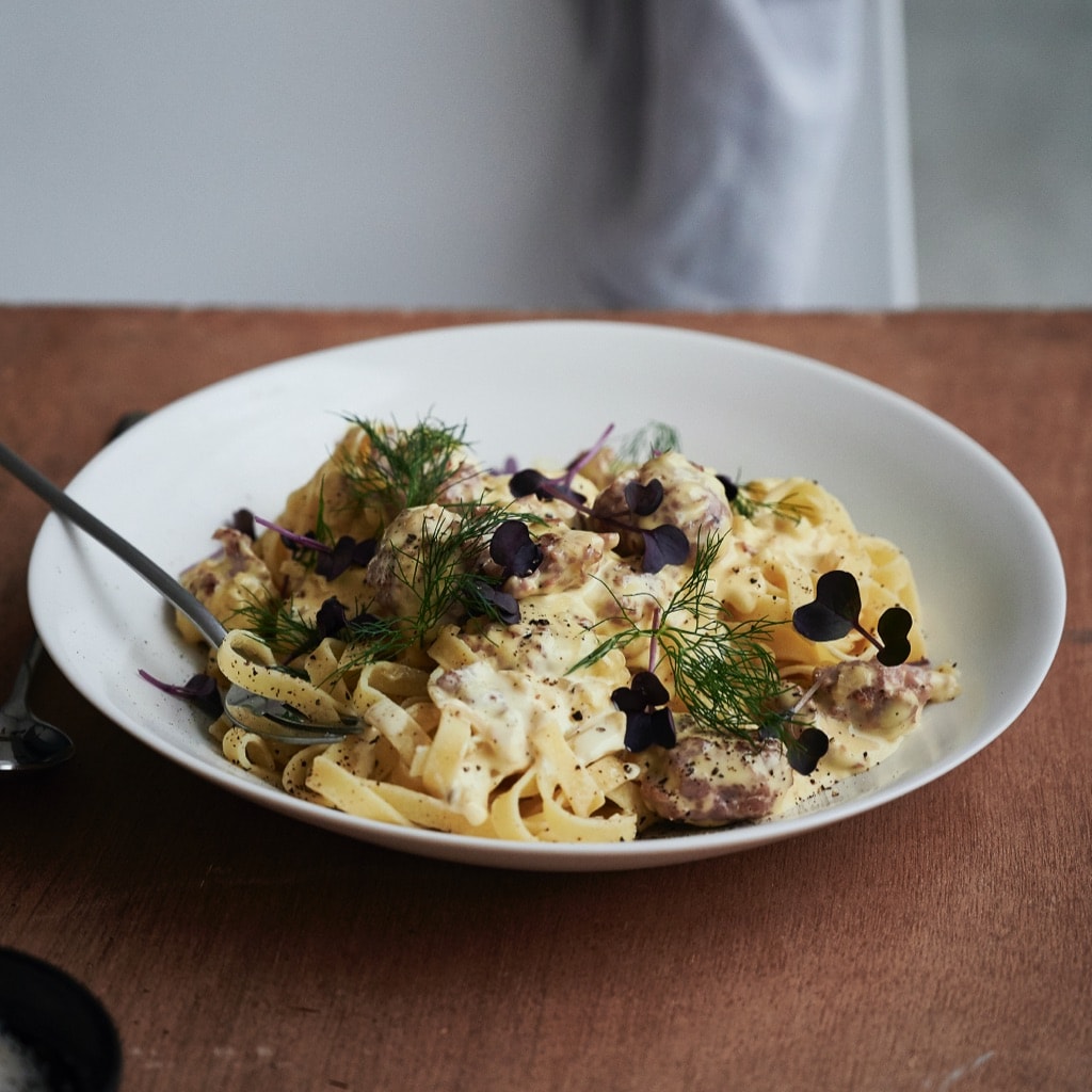Tagliatelle with Salsiccia & Garlic Butter Sauce