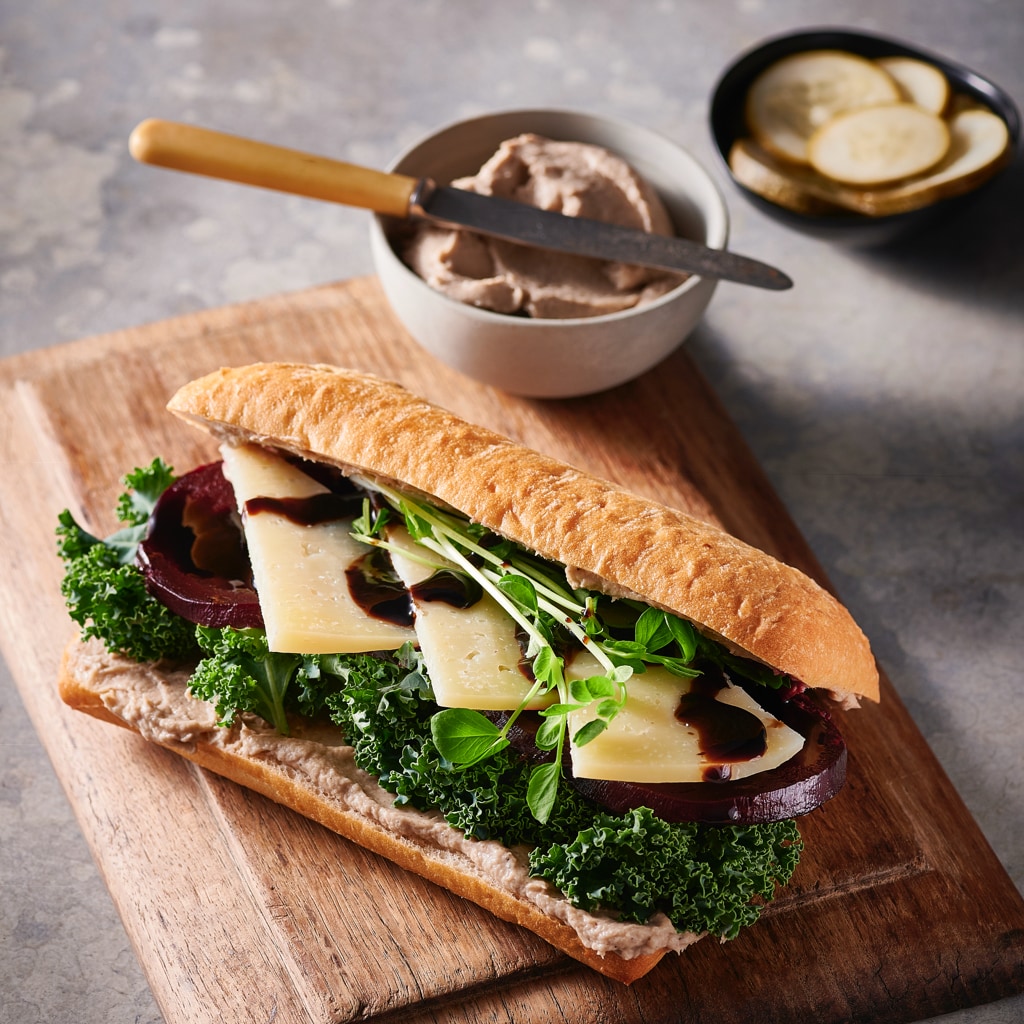 Salad Sandwich with Mushroom Pate, Braised Beets and Cavolo Nero Salad Sandwich with Mushroom Pate, Braised Beets and Cavolo Nero