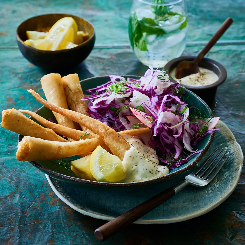 Prawn Cones with Lemon Pepper Aioli
