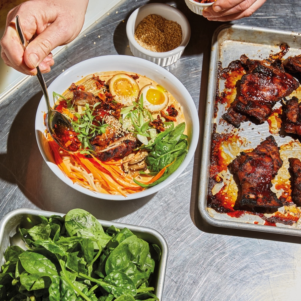 Spicy Red Hot Creamy Ramen with Char Siu Chicken Spicy Red Hot Creamy Ramen with Char Siu Chicken