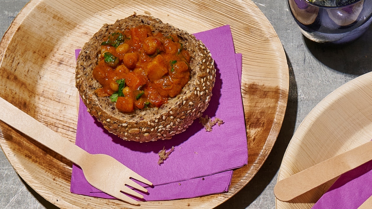 Sweet Potato and Chickpea Curry Bunny Chow – Recipe