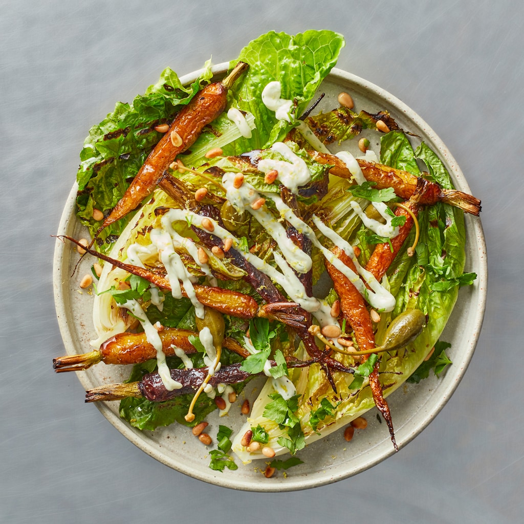 Grilled Romaine & Carrots with Ranch Dressing Grilled Romaine & Carrots with Ranch Dressing