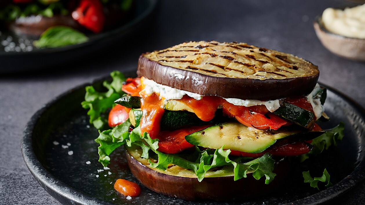 Vege Stack Burger with Herb Ricotta – Recipe