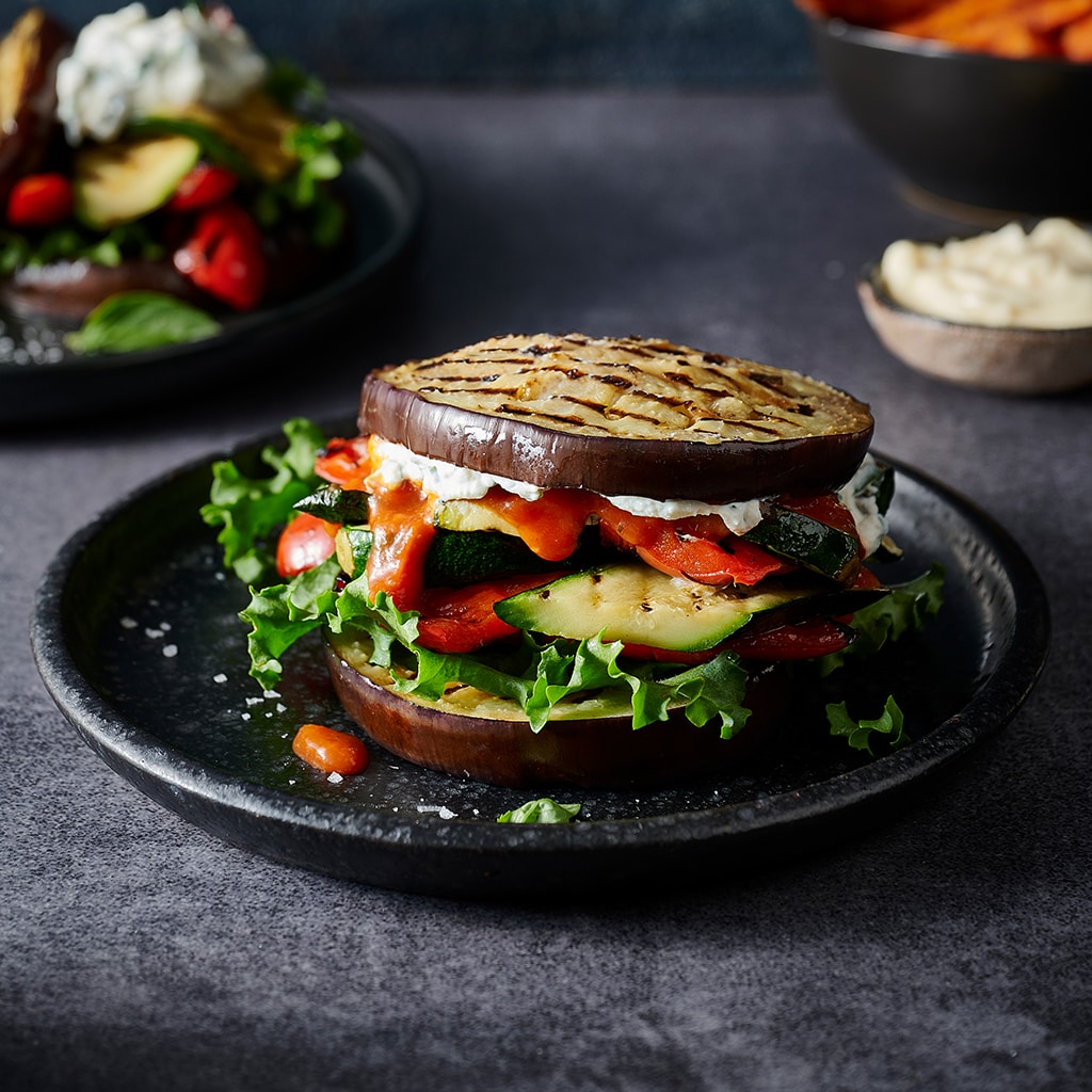 Vege Stack Burger with Herb Ricotta