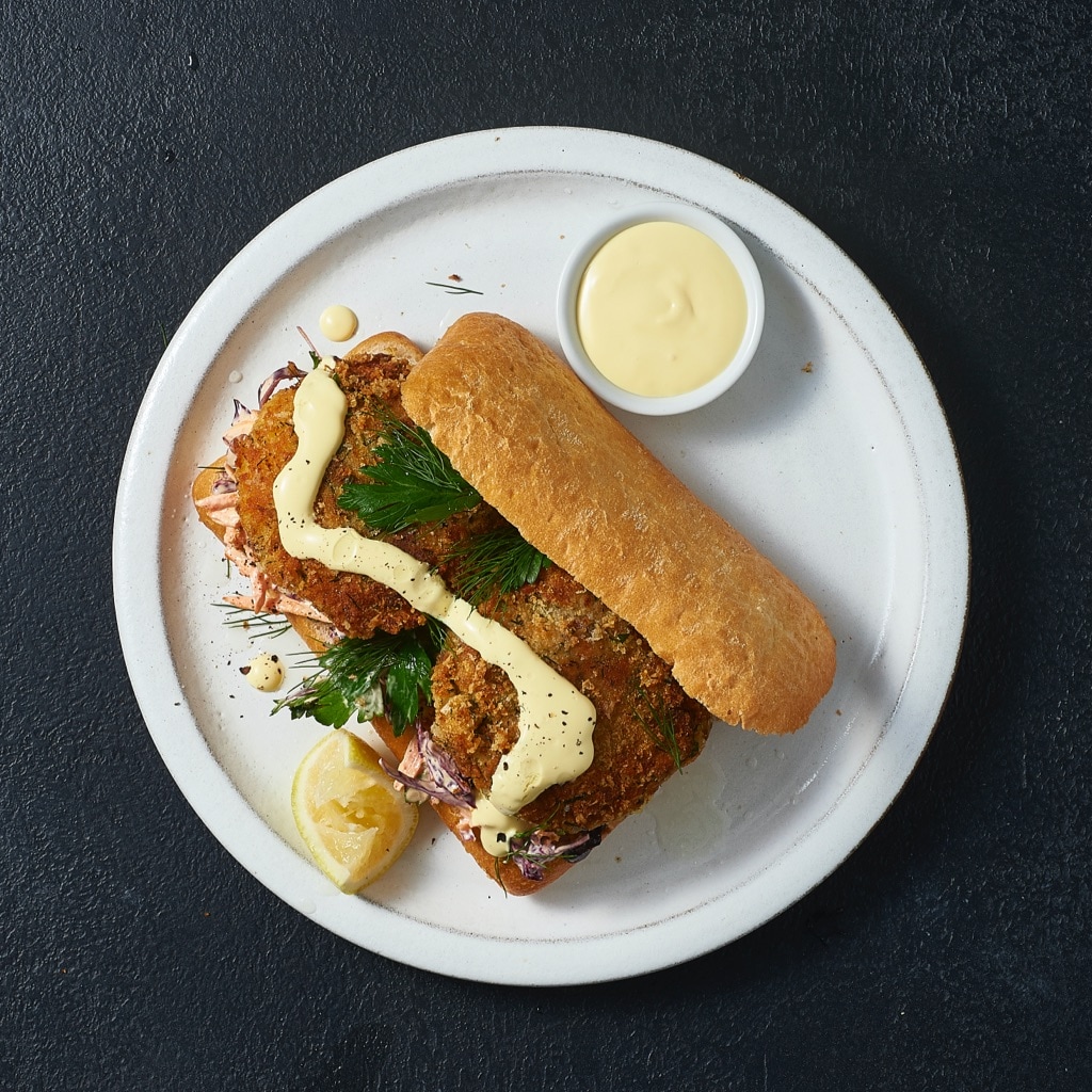Veggie Pattie with Slaw Sandwich Veggie Pattie with Slaw Sandwich
