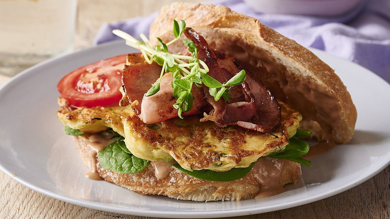 Zucchini and Ricotta Fritter Sandwich – Recipe Zucchini and Ricotta Fritter Sandwich – Recipe