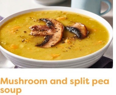 Mushroom and split pea soup