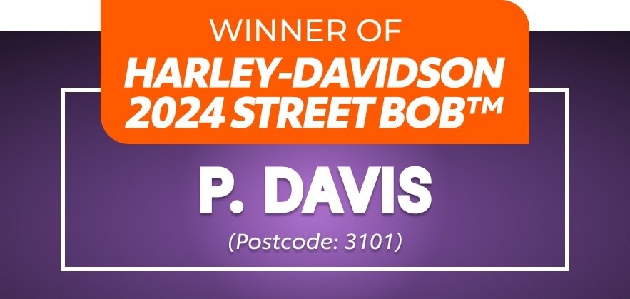 Winner of Harley Davidson 2024 Street Bob Motorbike Winner of Harley Davidson 2024 Street Bob Motorbike